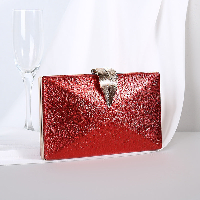 Women's Evening Bag Diagonal Cross Leaf Chain