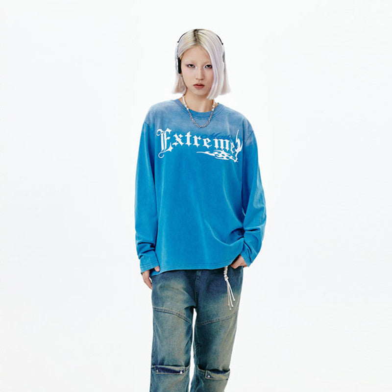 Street Cotton Washed And Worn Monkey Wash Printed Top