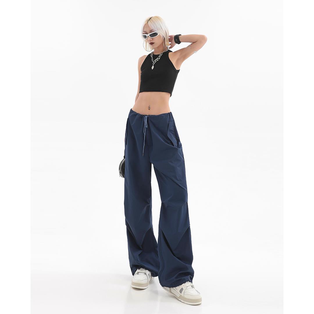 Design Sense High Waist Straight Leg Wide Leg Casual Pants