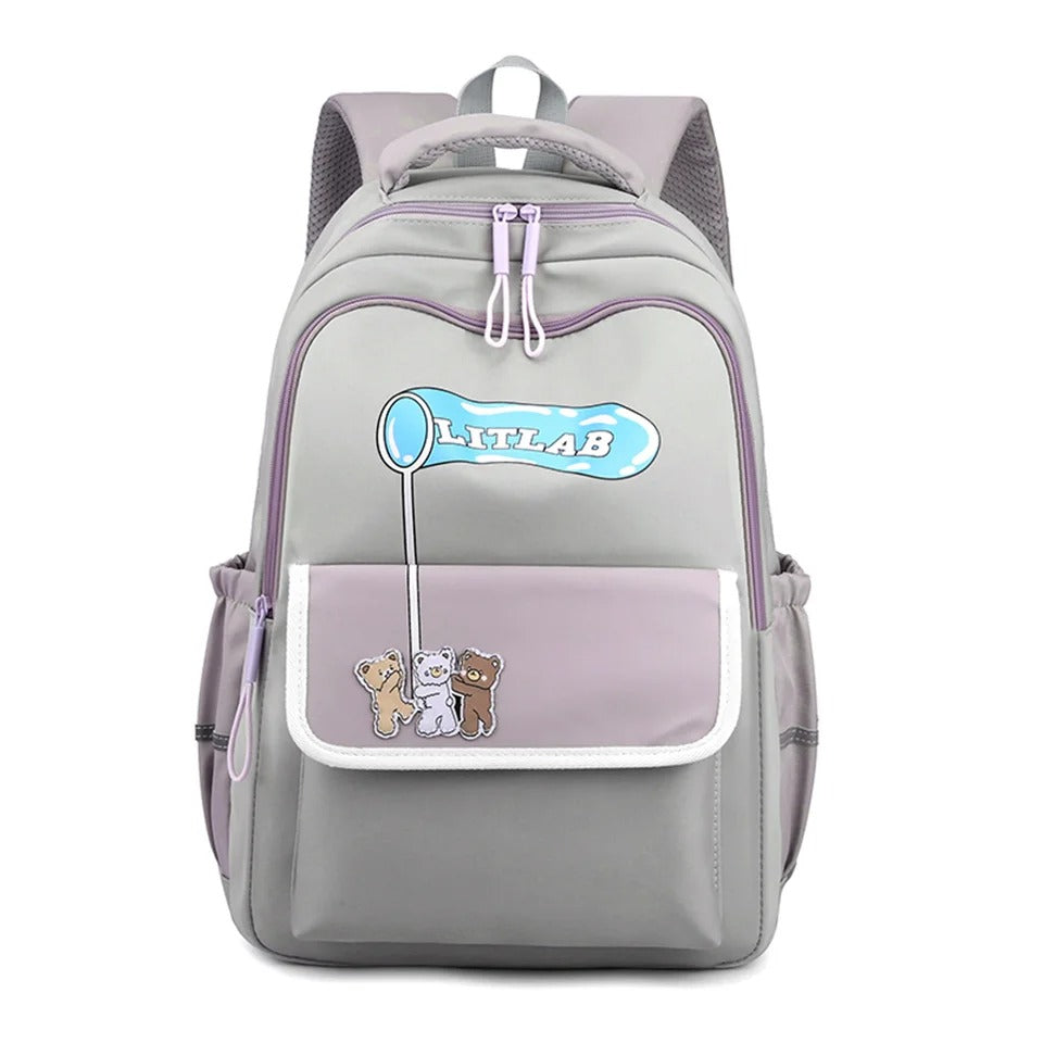 Letter Cute Schoolbag Women's Color Contrast Patchwork Backpack