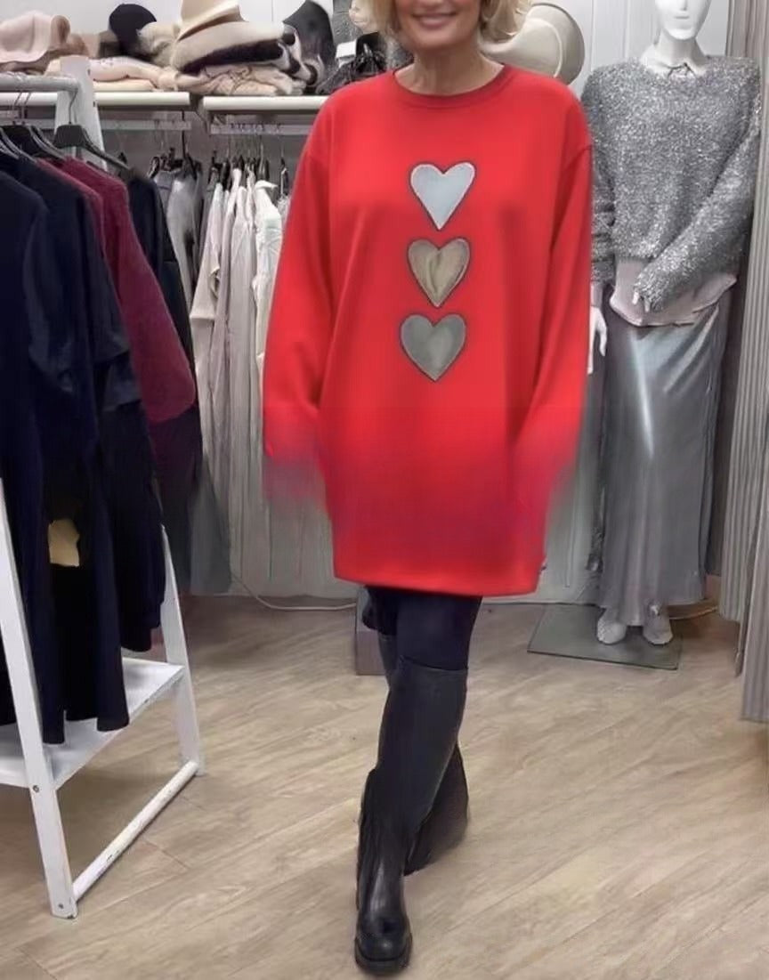 Moderigtig Alsidig Langærmet Rundhalset Afslappet Kærligheds-Sweater