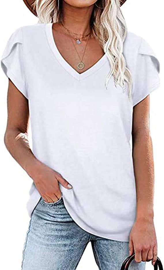 Milk Silk Abstract Character Positioning Printed V-neck