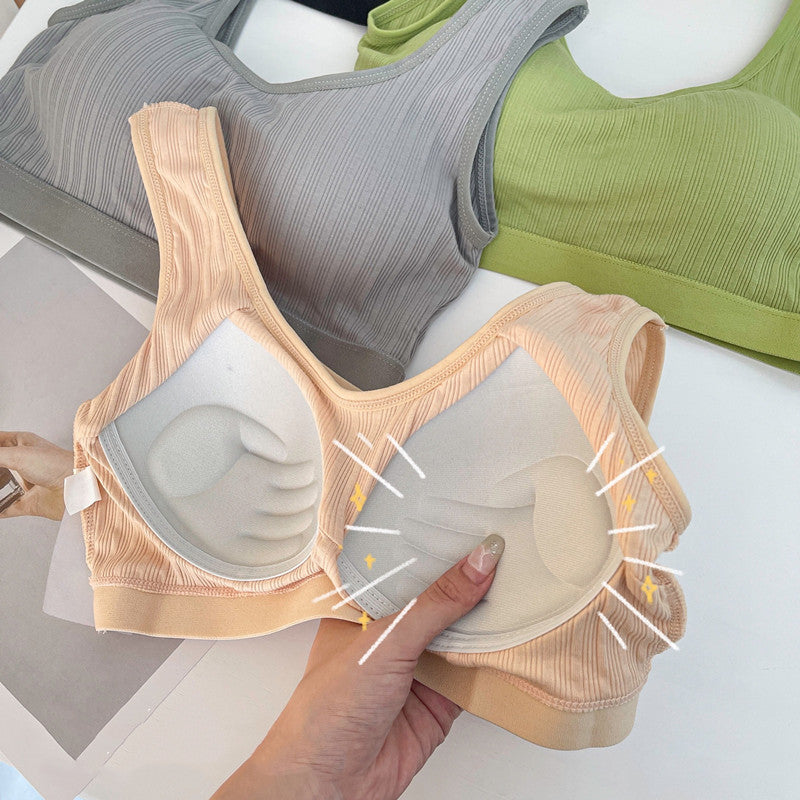 Integrated Fixed Cup Wrap Bust Beautiful Back Wide Shoulder Vest Thread