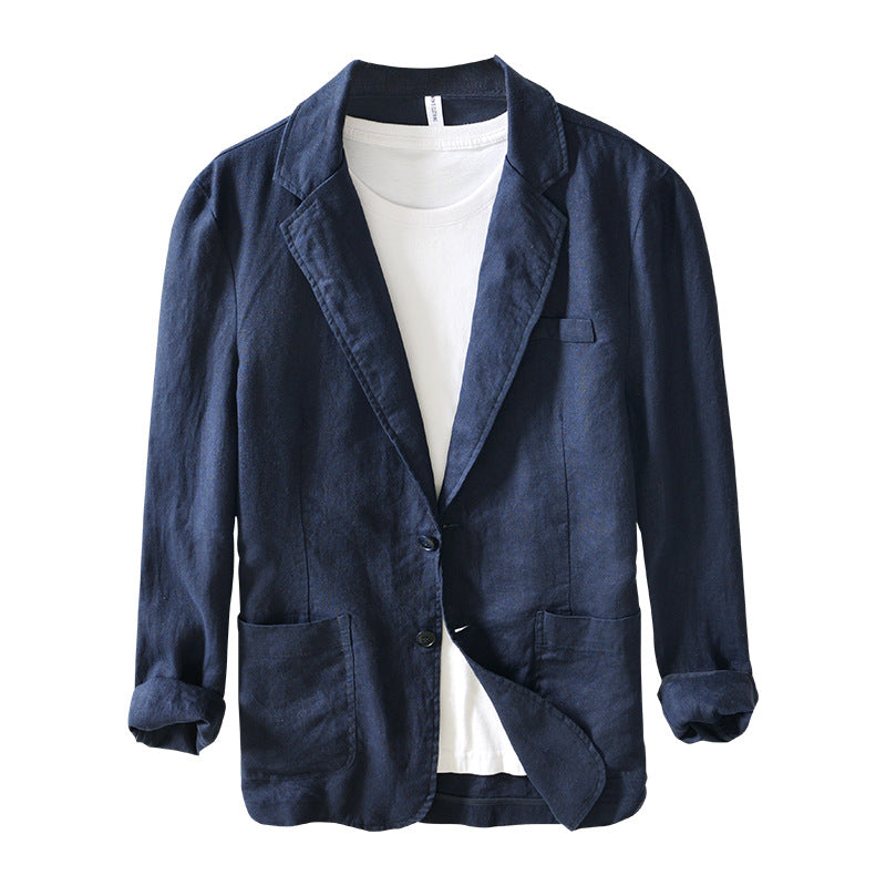 Japanese-style Retro Casual Small Suit Men's Linen