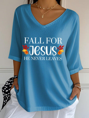 Striped Crew-neck Loose-fit Women's Top