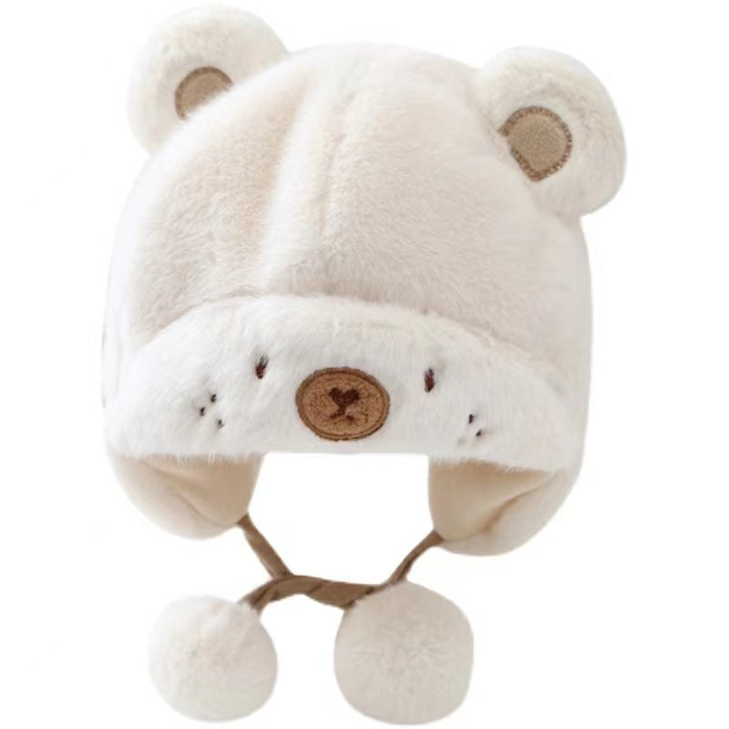Baby Hat Cute Plush Warm Earflaps Cap