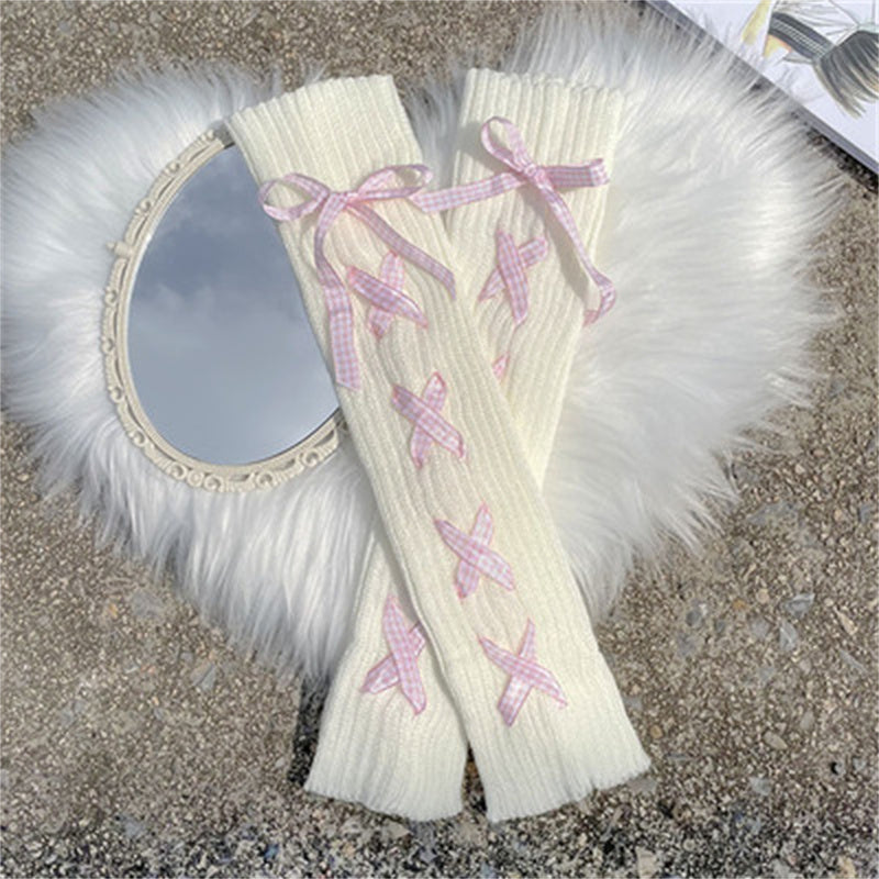 Women's Ribbon Lace Lace Cute Medium Tube Pile Socks