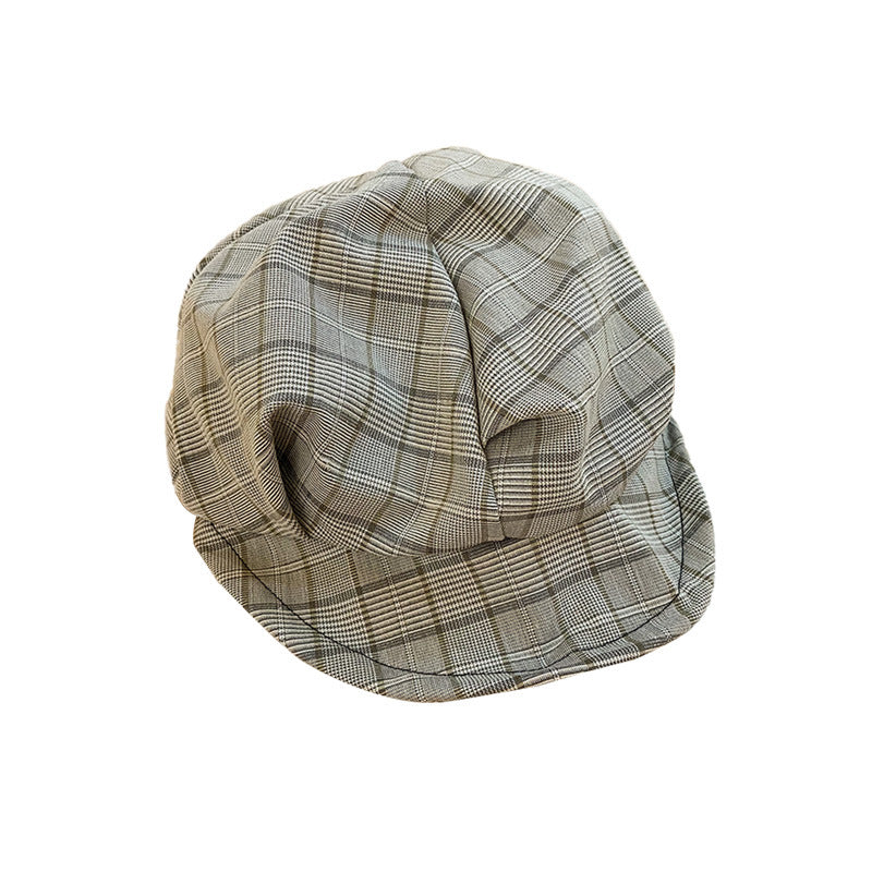 Ladies' Lattice College Wind And Cloud Octagonal Hat