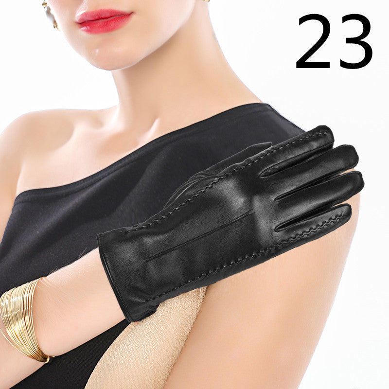 Men's Winter Riding Plus Velvet Thick Windproof Leather Gloves