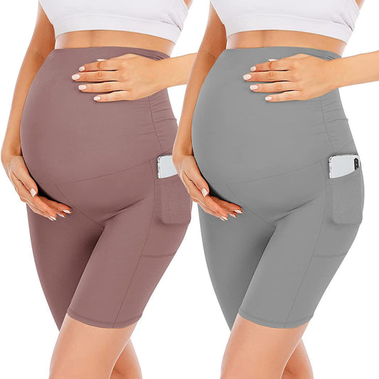 Five-point Pocket Maternity Pants High Waist Slim Fit Maternity Pants