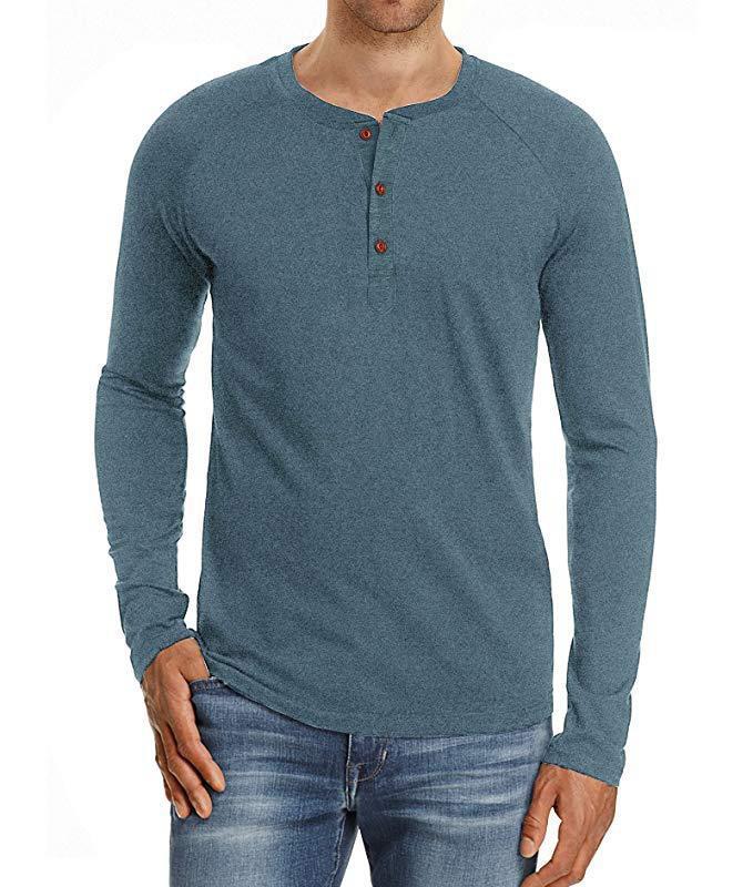 Large Size Men's European And American Long Sleeved Round Neck  T Shirt