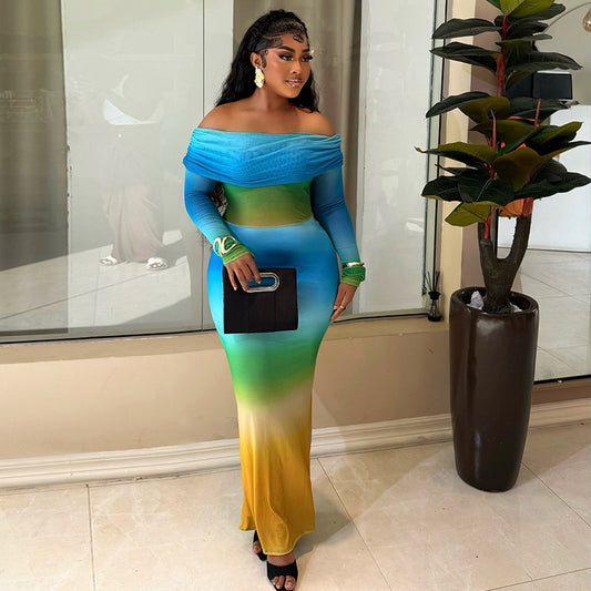 Women's Elegant Boat-Neckline Tube Dress