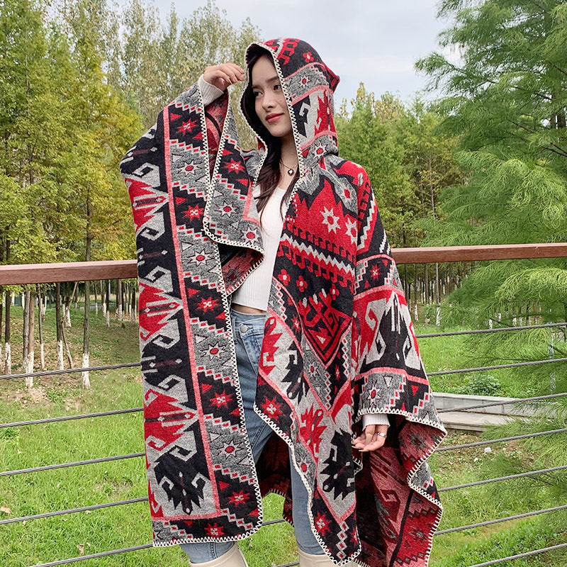 Travel Ethnic Style Women's Shawl Cloak