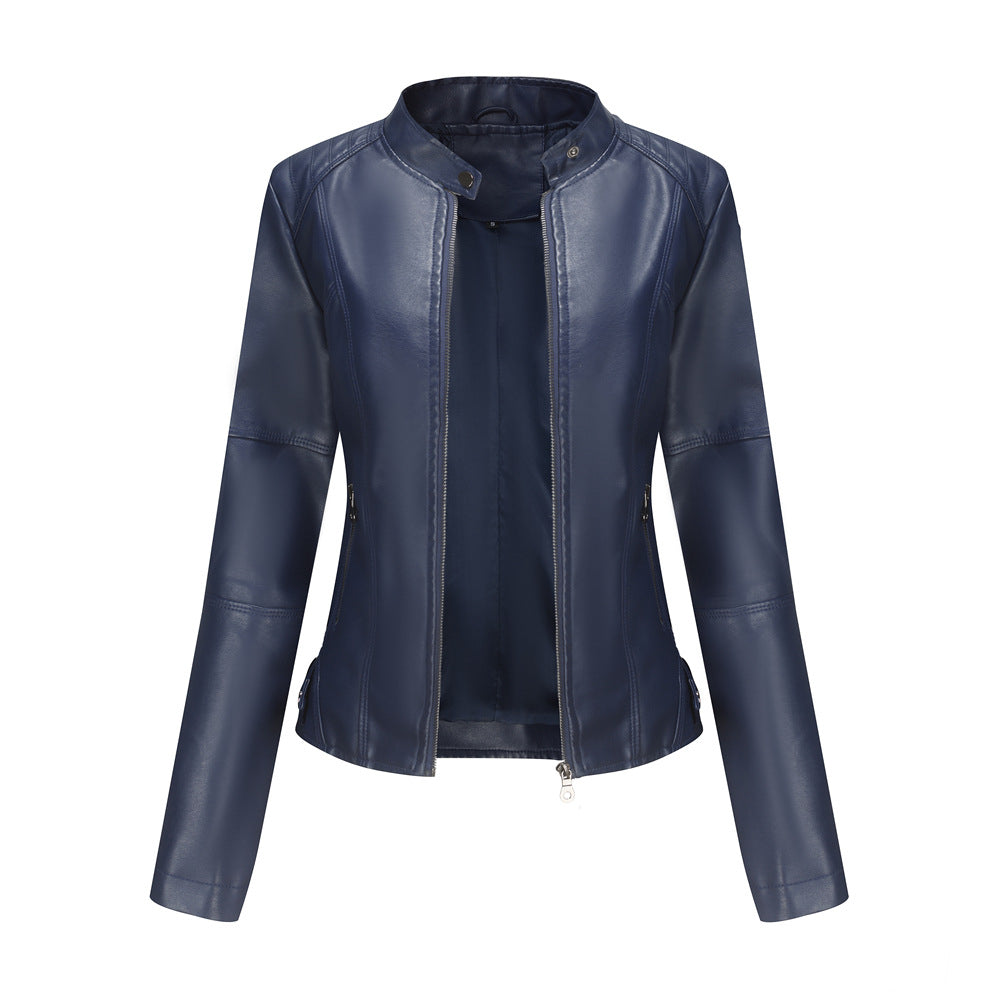 Women'S Leather Dress Slim Jacket Spring Autumn Coat