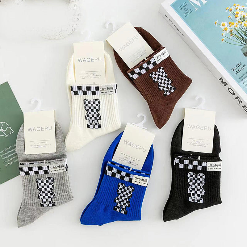 Cartoon Bear Ins Three-dimensional Flower Tulip Stockings Female