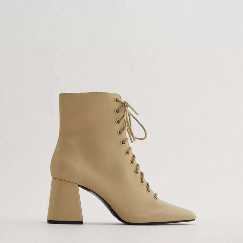 New Women's Shoes Camel Brown English Cattle Leather