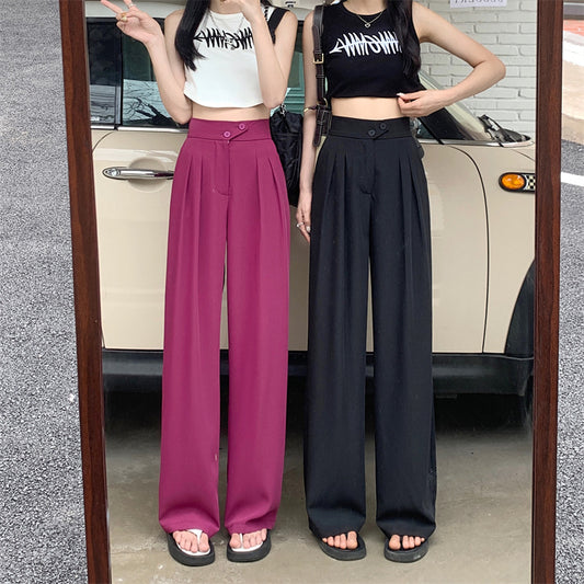 Women's Fashion Drape Loose Straight Pants