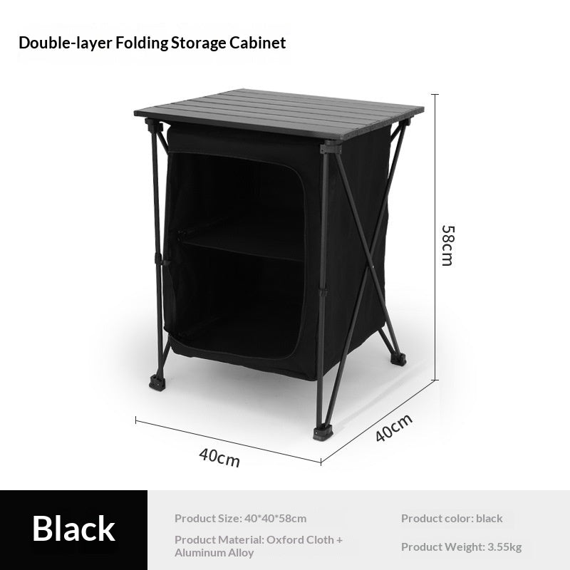 Outdoor Camping Folding Storage Cabinet Table