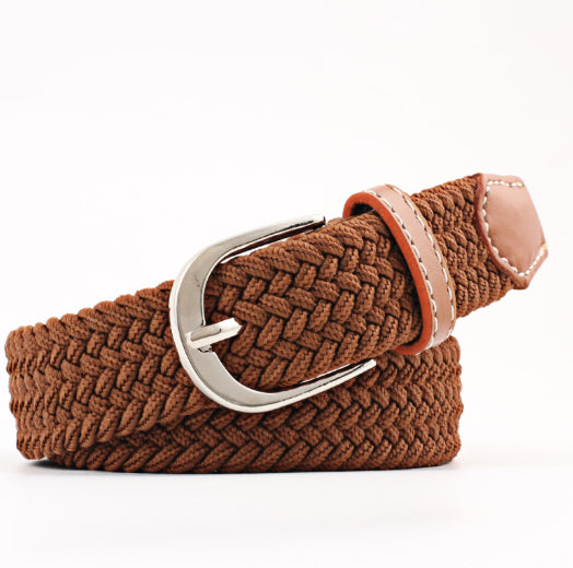 Canvas Belt Belt Elastic Woven Fashion Casual All-match Solid Color Elastic Belt