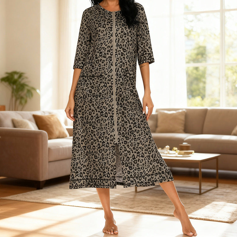Comfortable Cardigan Womens Base-Layer Pajamas For Autumn And Winter