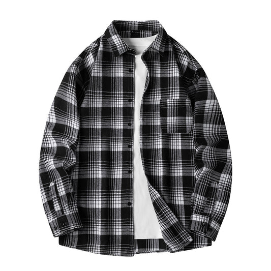 Spring New Plaid Casual Breathable Long Sleeves Coat