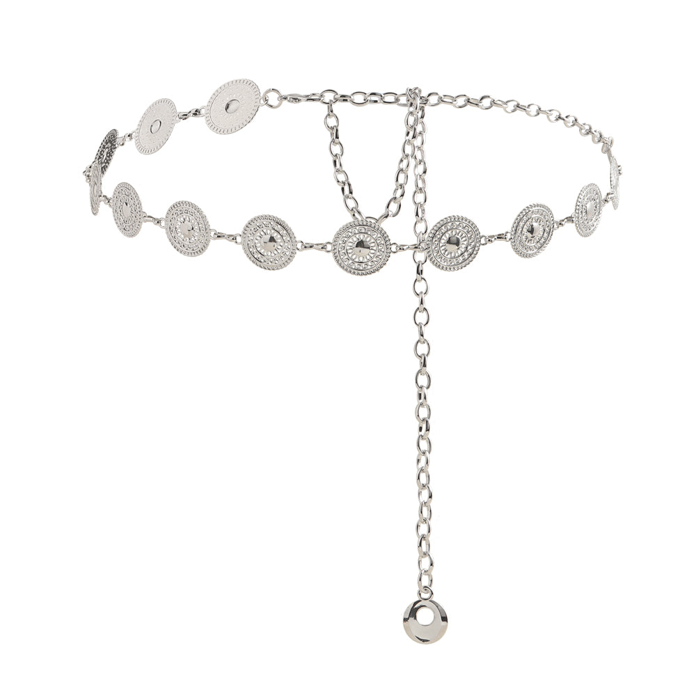 Body Chain Simple Metal Belt Decorative Waist Chain Women's Fashion Chain Cutout Iron Geometric Chain
