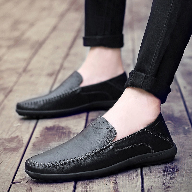 Large Size Leather Shoes Casual Men's Peas Shoes