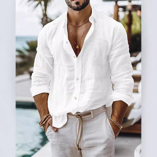 Men's Long-Sleeve Business-Casual Shirt