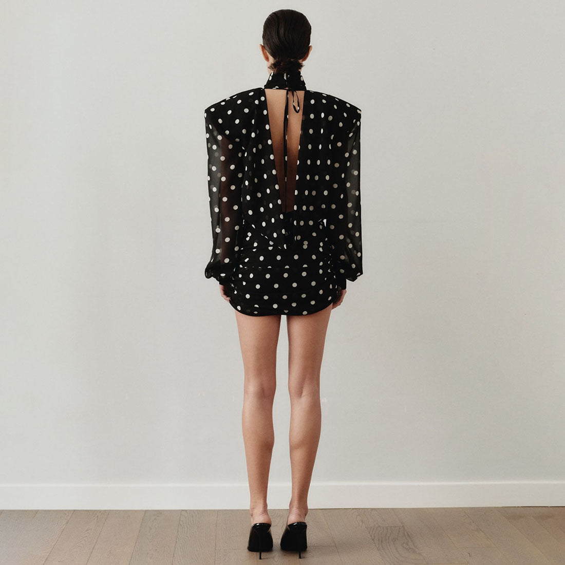 Womens Fashionable Casual Polka-Dot Short Dress