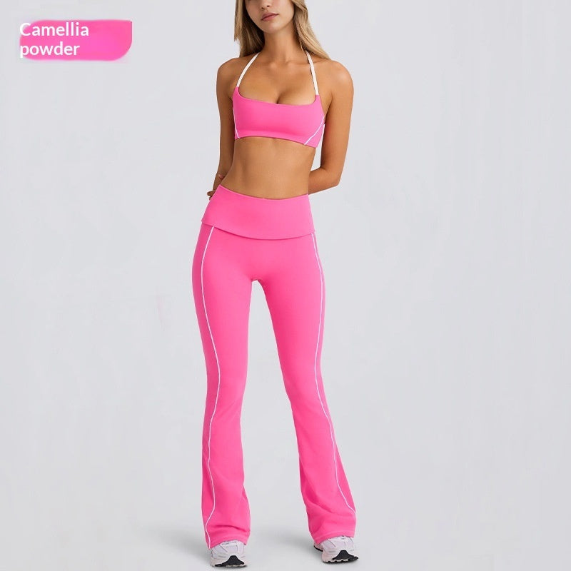 Autumn Yoga Wear Strapless Camisole With A Nude-Look Bra Plus A Beautiful-Back Sports Set