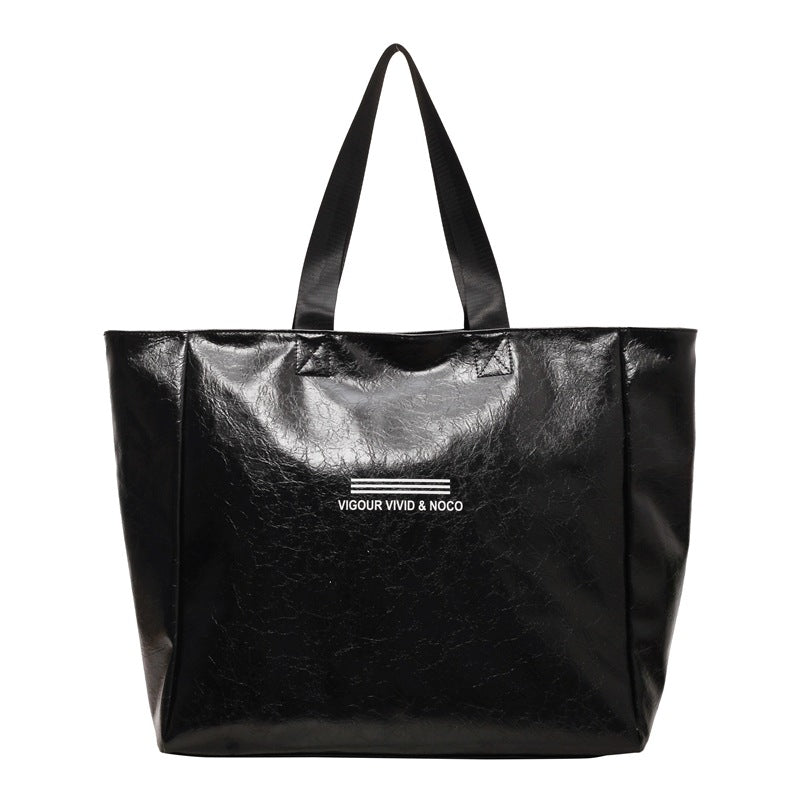 Sleek High Capacity Womens Leather Shoulder Bag