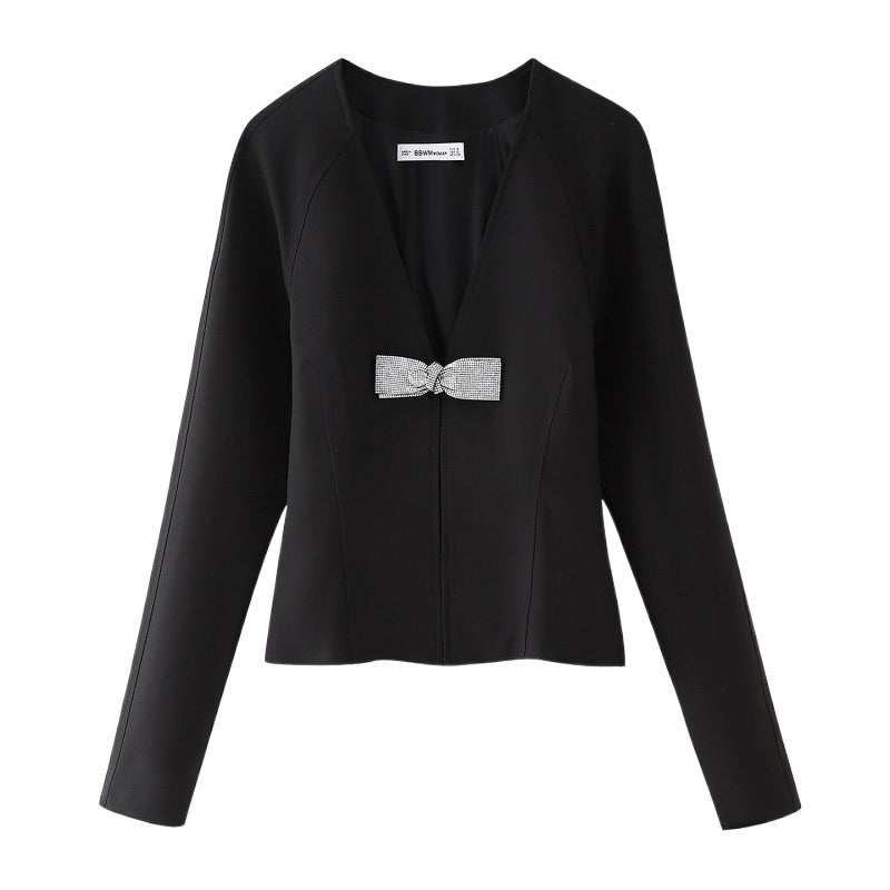 Summer Bow Slim Shirt Mini Skirt