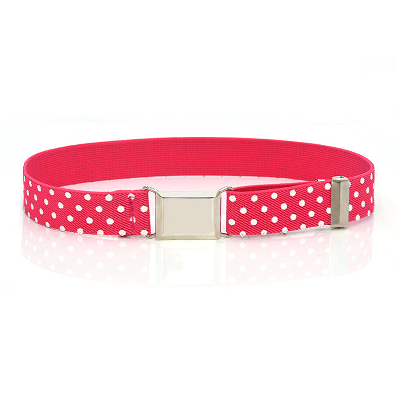 Boys And Girls Elastic Band Monochrome Pants Belt