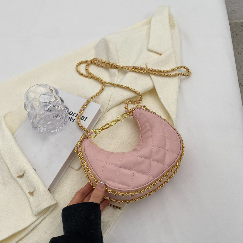 Popular Texture Chain Crossbody Bag