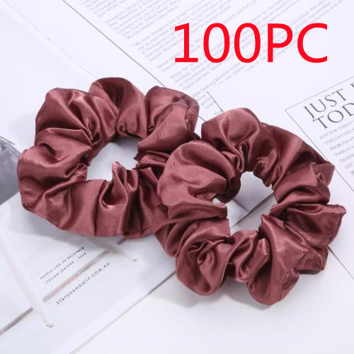 European And American Cloth Circle Head Rope Pure Color Headdress Hair Rope