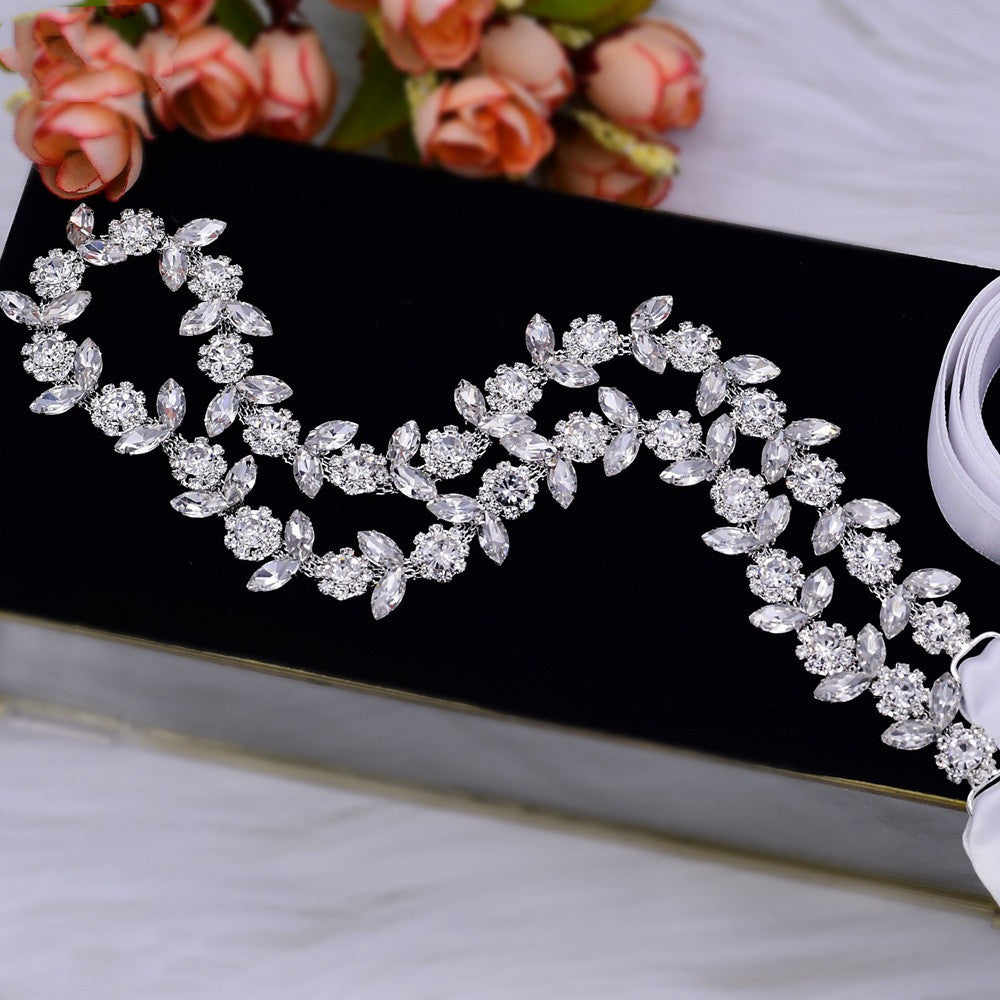 Bridal Waist Chain Metal Rhinestone Silver High Grade Alloy