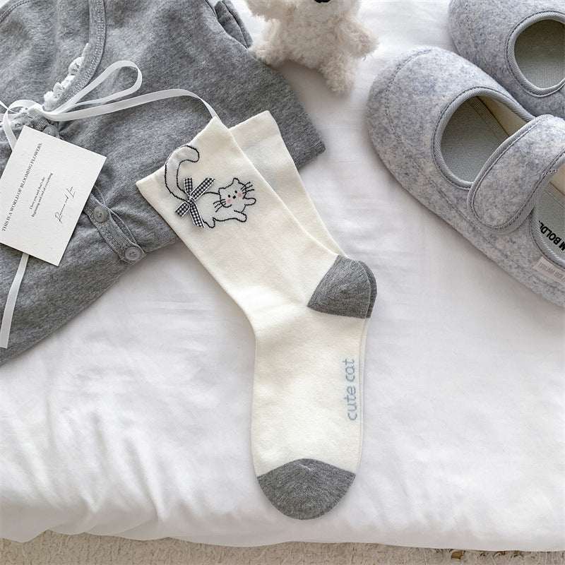Bow-knot Women's Mid-calf Socks