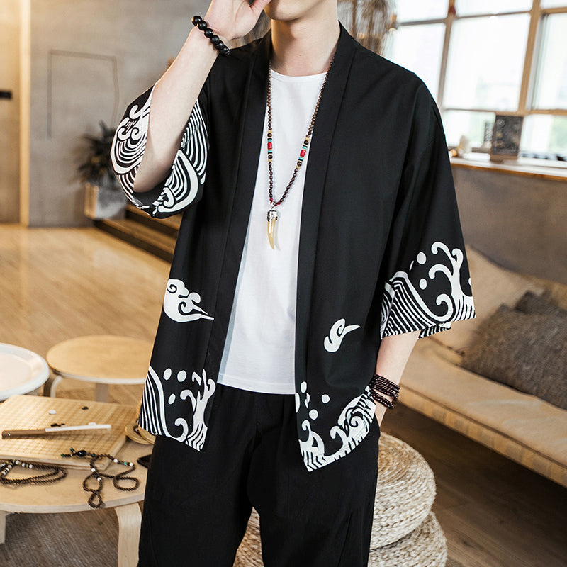 Chinese Tang Costume Improved Hanfu Men's Robe Coat