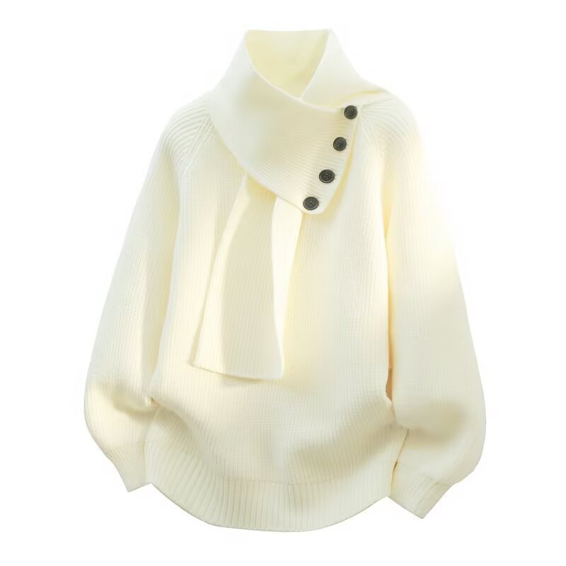 Mens Knitted Sweater With A Stylish Buttoned Design Offering A Loose Laid-back Fit