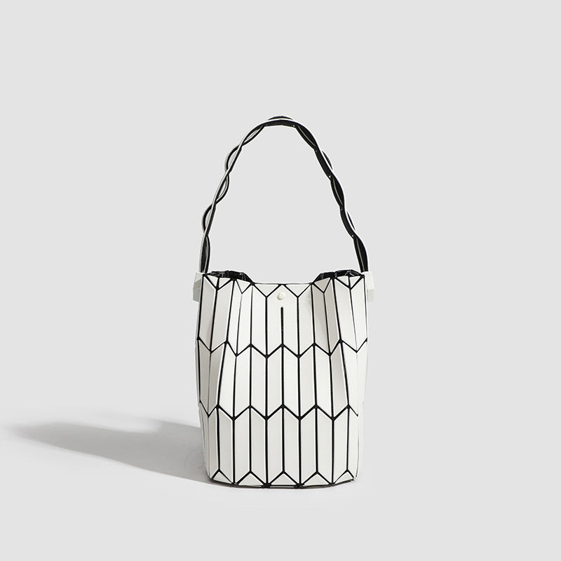 Geometric Rhombus Color Matching Shoulder Bag