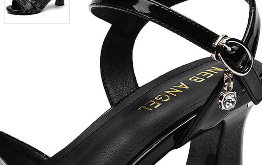 Women's Solid Color Golden Fish Mouth High Heels