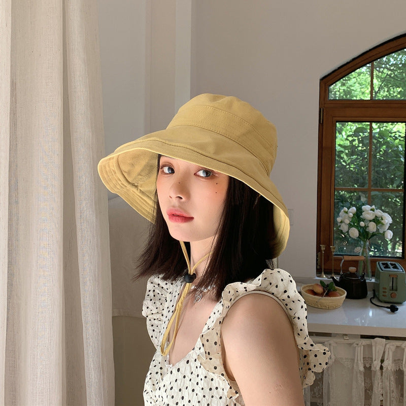Big Brim Sun-proof Bucket Hat Lemon