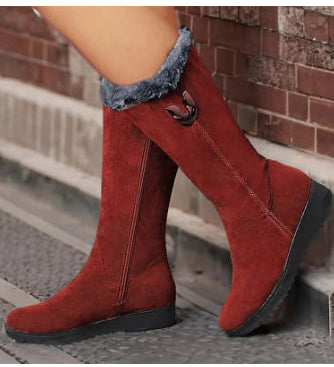 New Style Large Cotton Mid-tube Boots Women's Warm And Non-slip