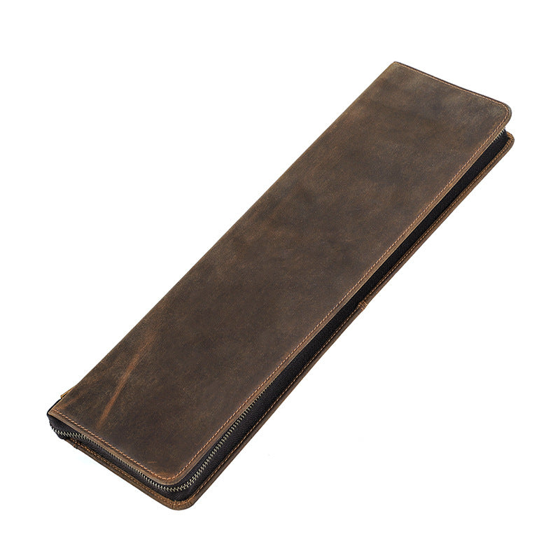 Vintage Crazy Horse Leather Men's Tie Storage Box