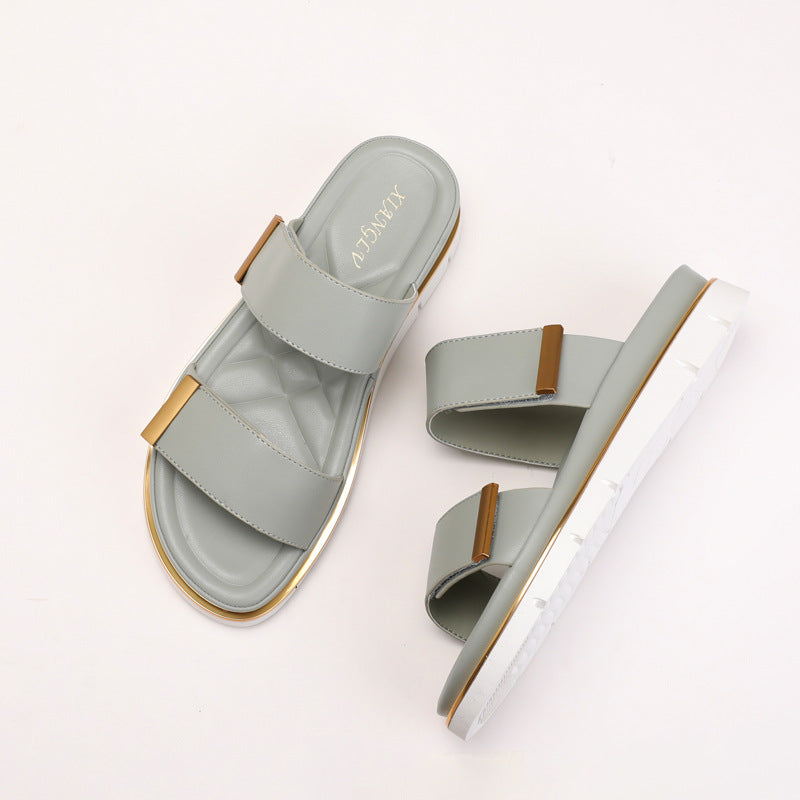 Platform Slippers Velcro Fashion Women