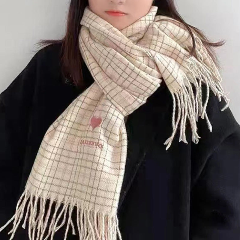 Kvinders Mode Kærlighed Varmt Faux Cashmere Sjal Tørklæde