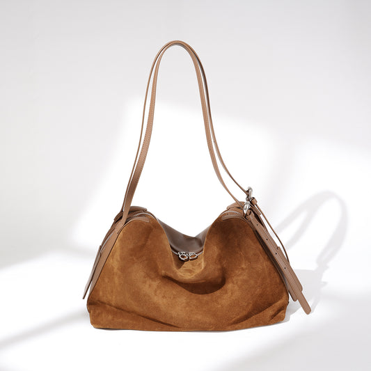 Large-capacity One-shoulder Boston Tote Bag With A Vintage Style