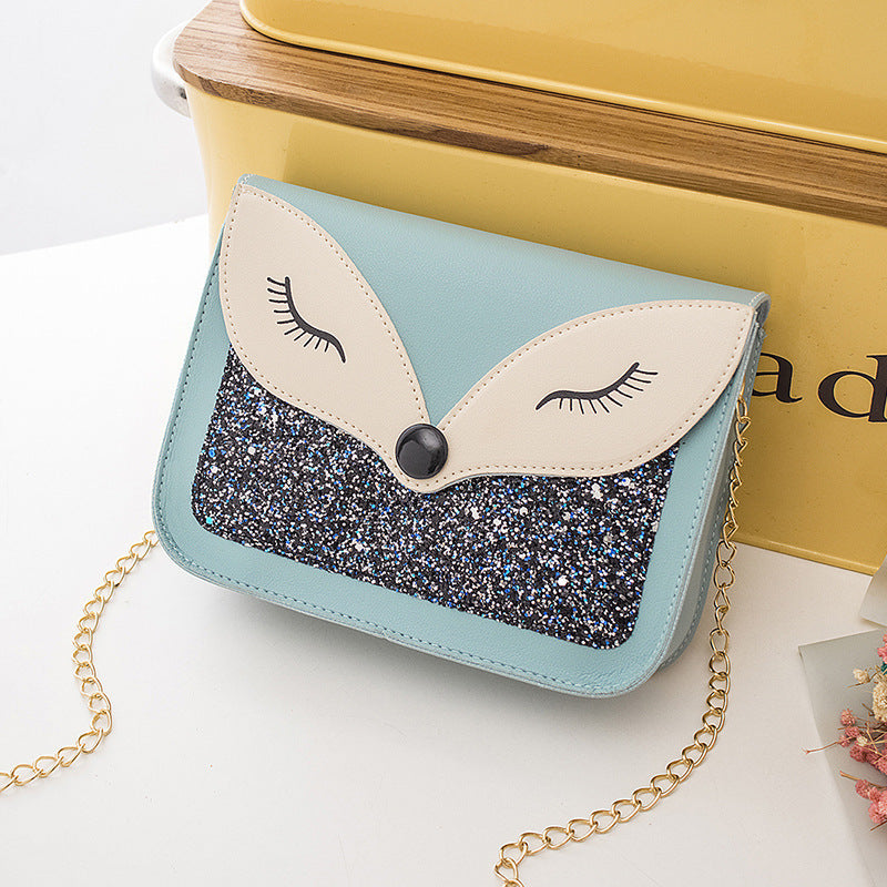 Fashion Contrast Sequins Small Square Bag Lady