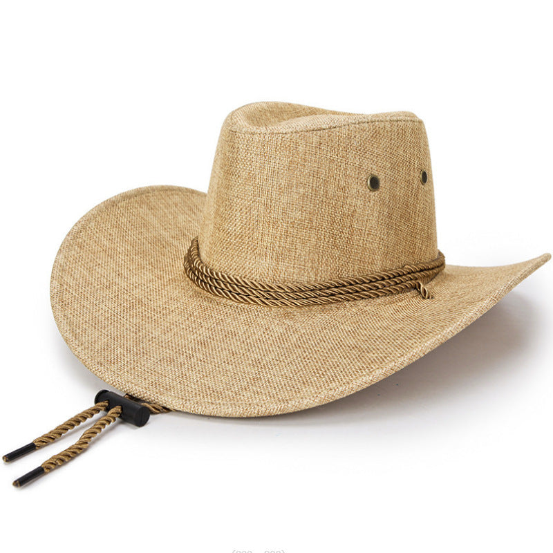 Western Denim Male Hat Double-sided Suede Sun Hat Female Horse Riding Hat