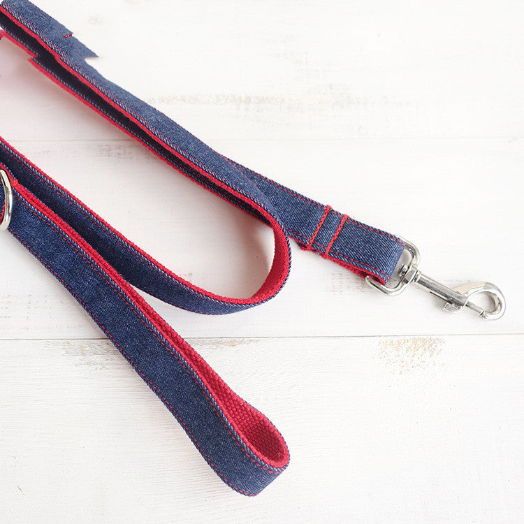 Denim blue pet dog leash